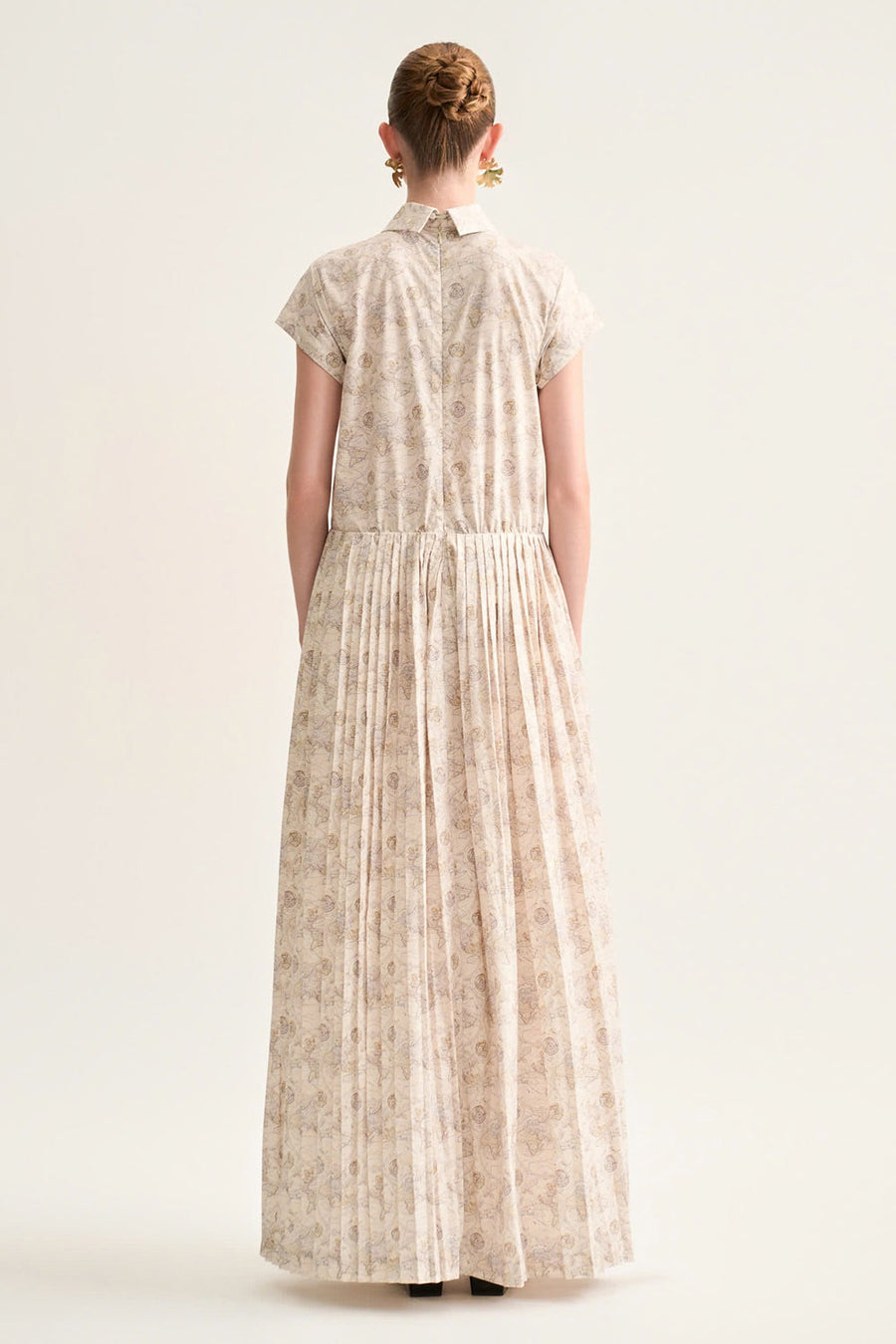 Solea A-line Pleated Cotton Maxi Dress 9