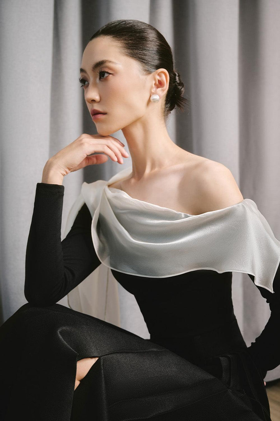 Flow Bodycon Long Sleeved Cotton Spandex Top Long Sleeved Top Larmes