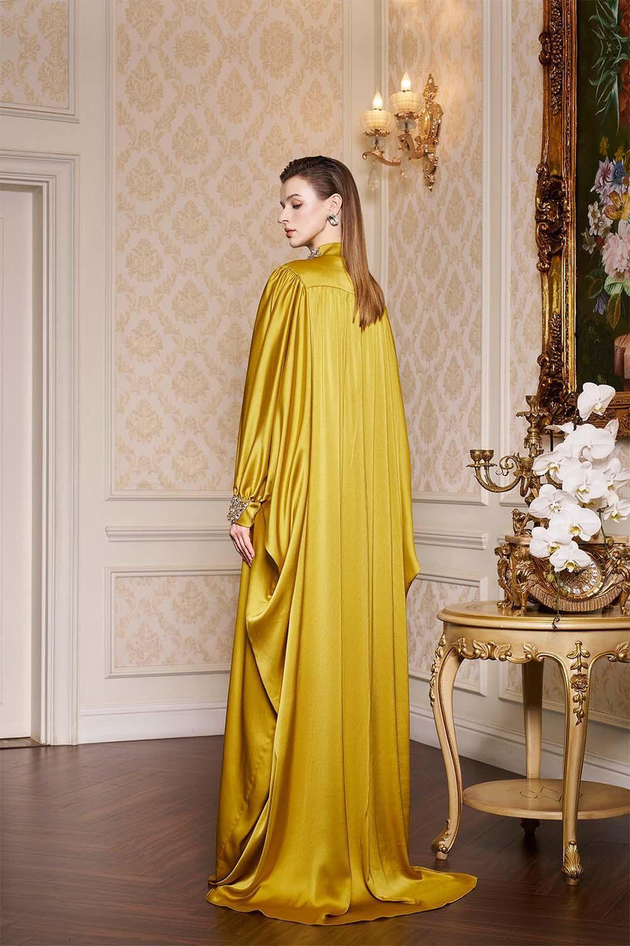 Frances Straight High Neck Silk Floor Length Dress Gown Dress I.H.F Atelier