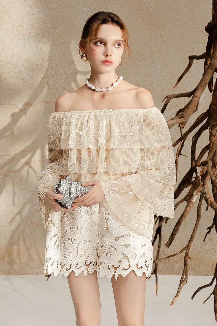 Freya Layered Off-Shoulder Tulle Top