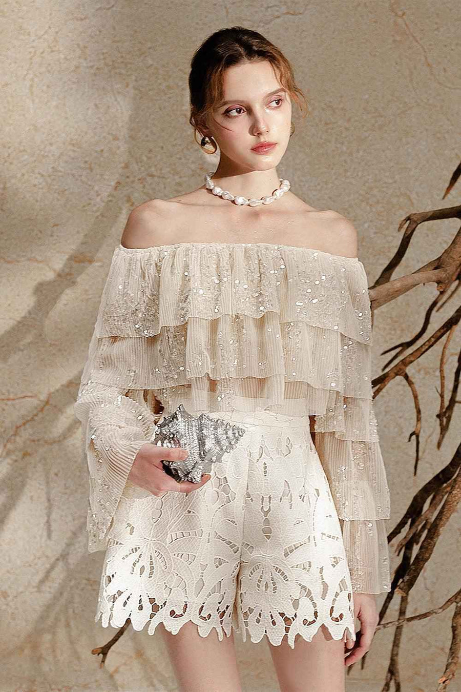 Freya Layered Off-Shoulder Tulle Top