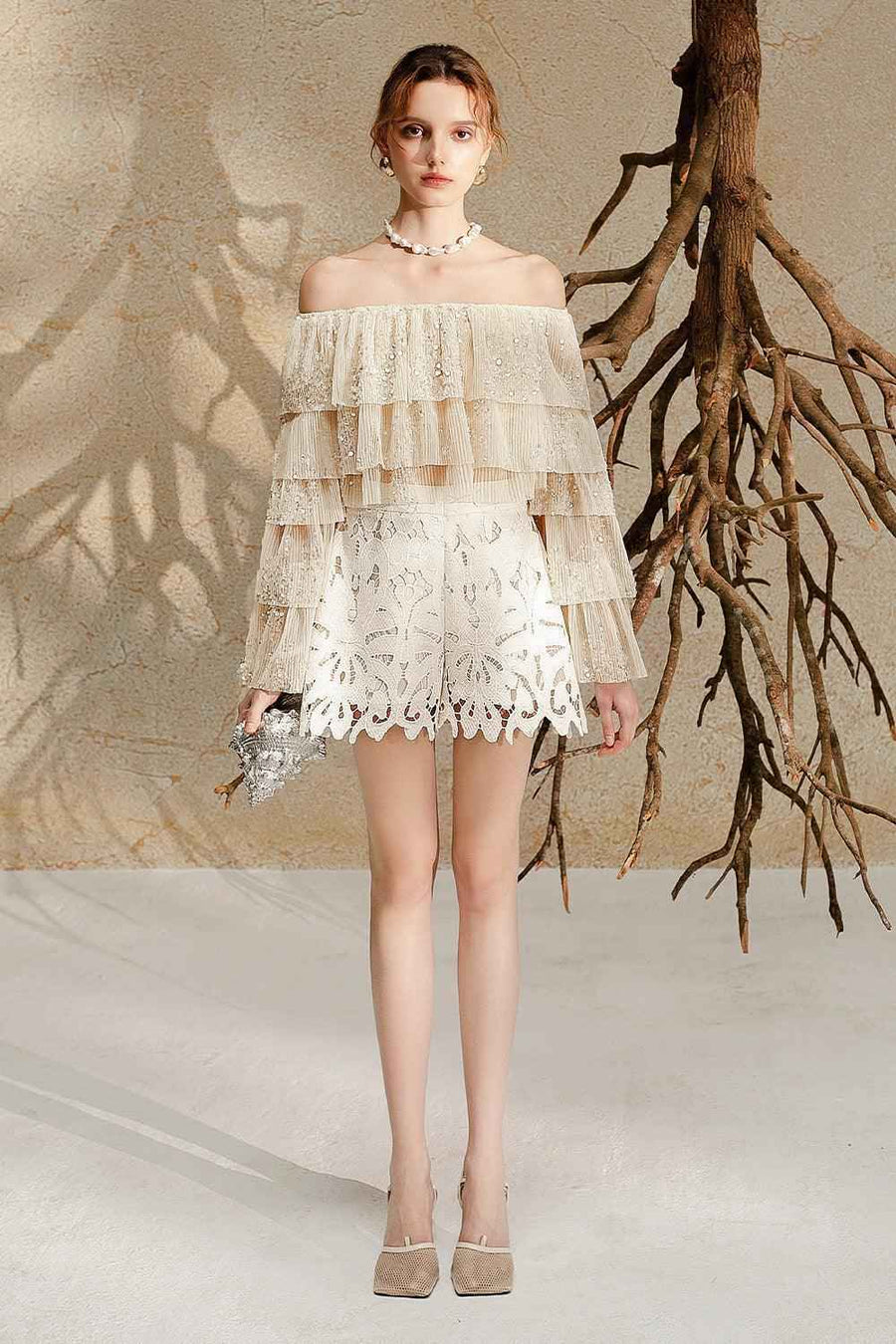 Freya Layered Off-Shoulder Tulle Top
