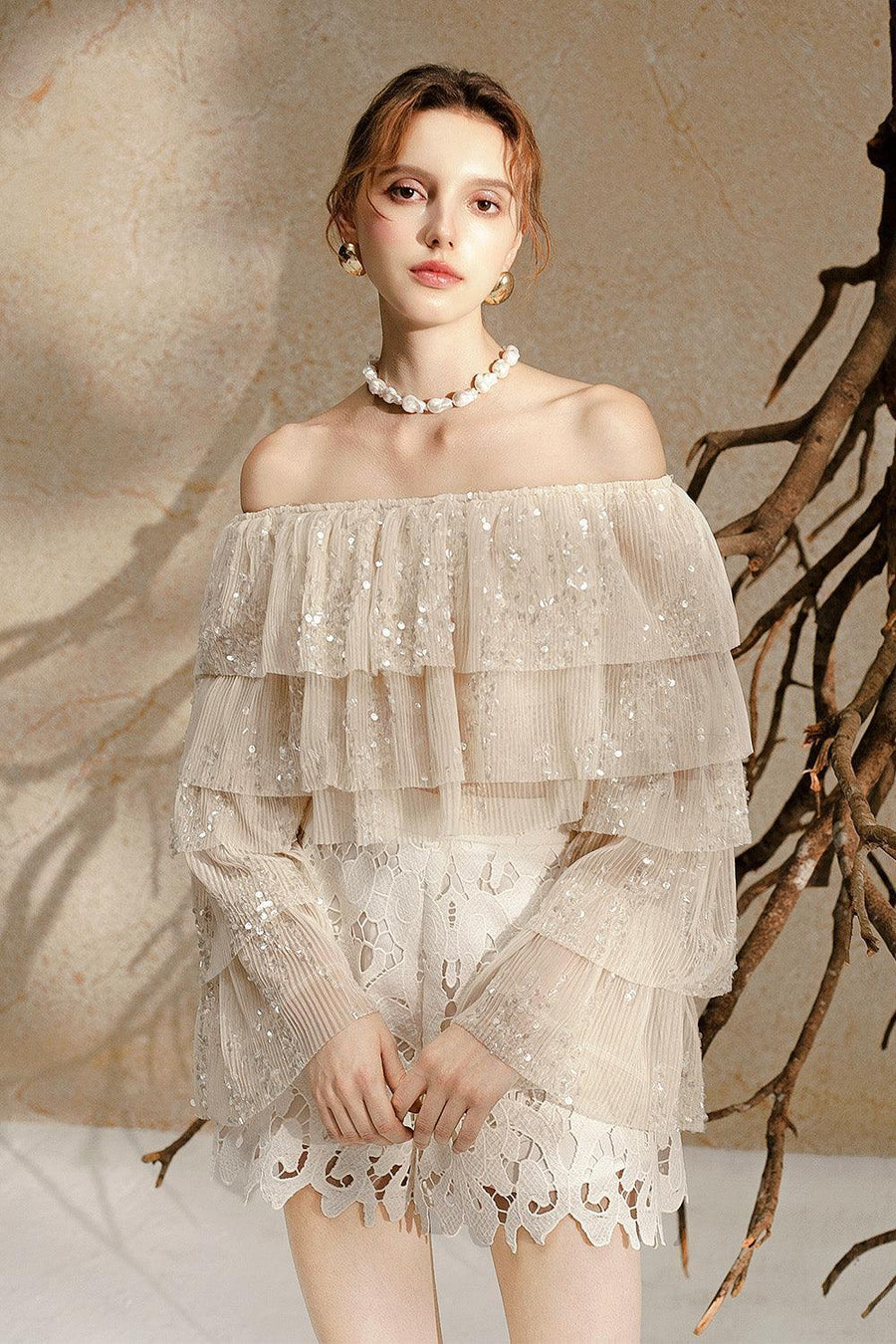 Freya Layered Off-Shoulder Tulle Top 6