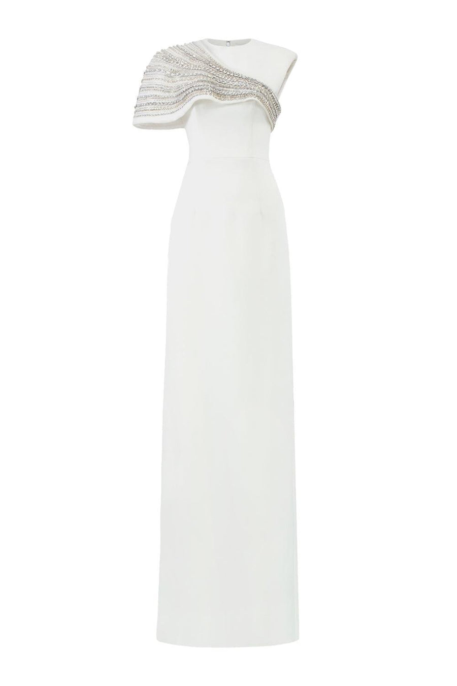 Frontier A-line Asymmetric Velvet Floor Length Set 1