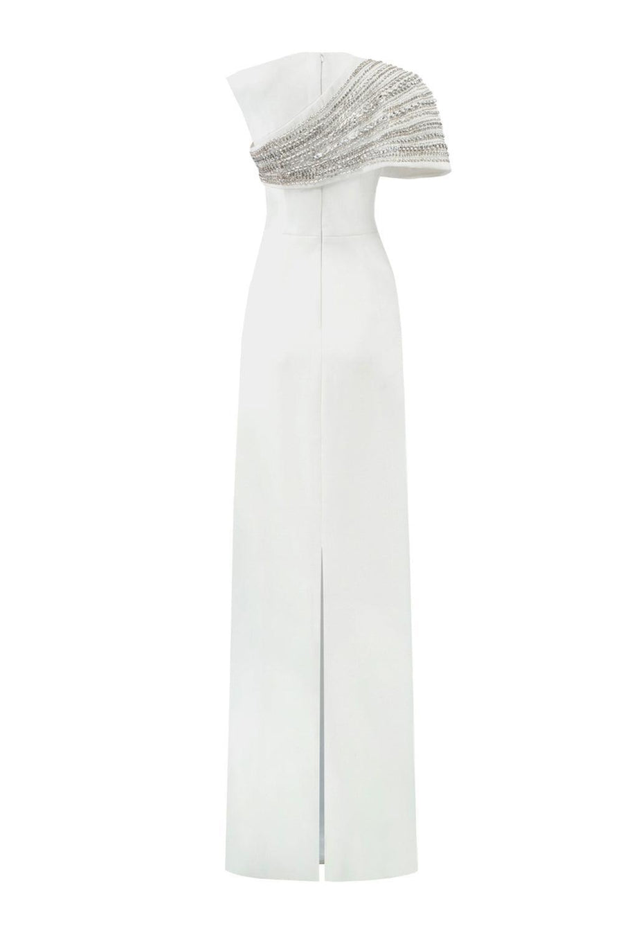 Frontier A-line Asymmetric Velvet Floor Length Set 5