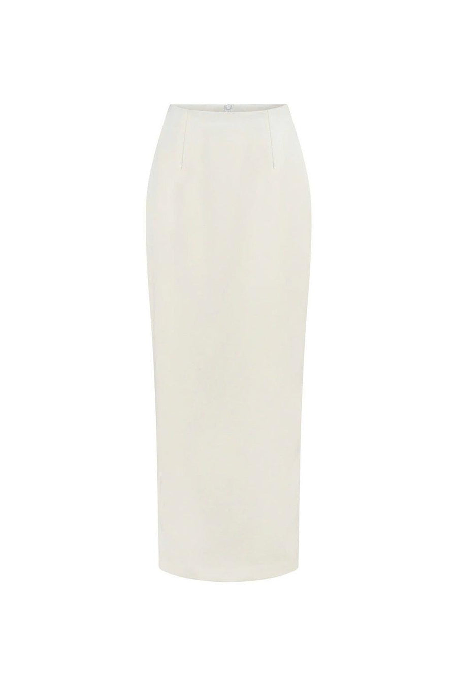 Frost Sheath Back Slit Poly Silk Ankle Length Skirt 1