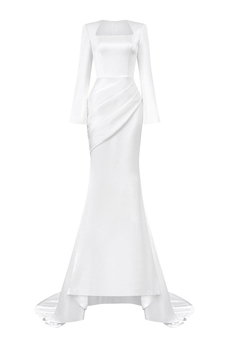 Fuentes A-line Queen Anne Neck Silk Floor Length Dress Gown Dress I.H.F Atelier