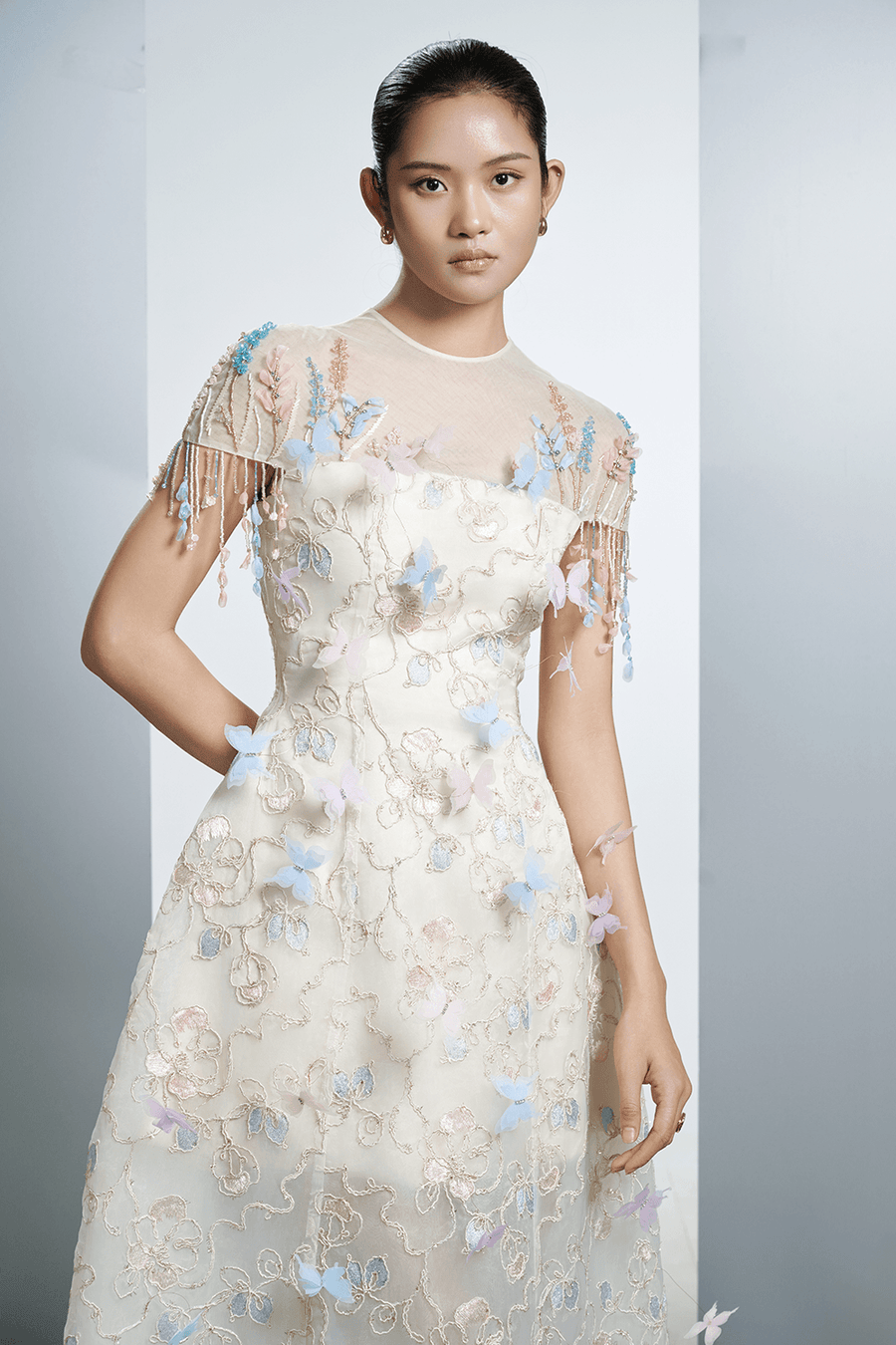 Vivienne A-line Floral Polyester Midi Dress 3