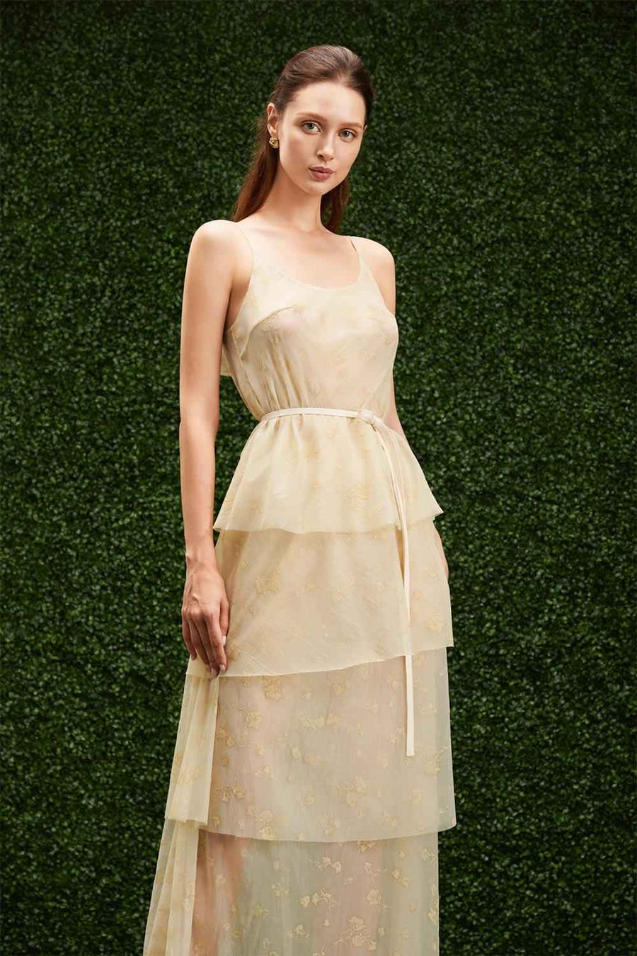 Gabriela Layered Spaghetti Strap Organza Maxi Set