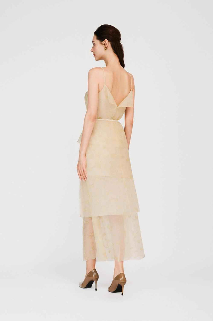 Gabriela Layered Spaghetti Strap Organza Maxi Set