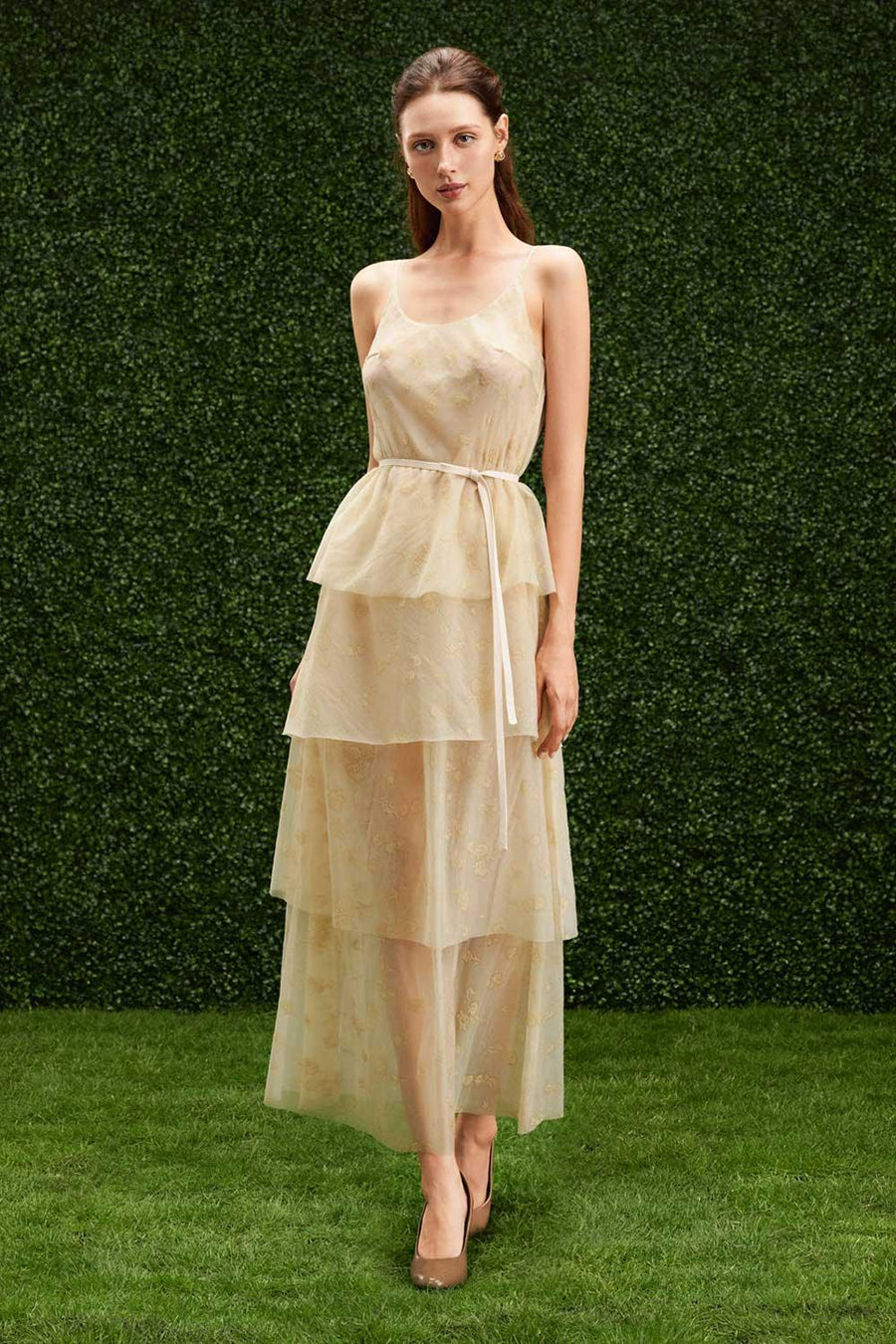 Gabriela Layered Spaghetti Strap Organza Maxi Set 6