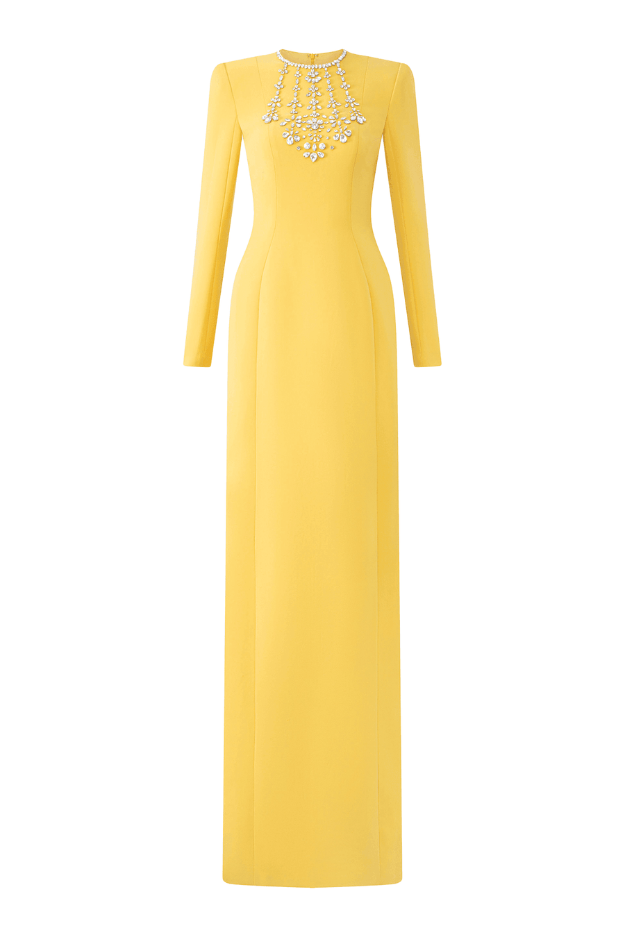 Gabrielle Sheath Cape Sleeved Satin Maxi Set 1