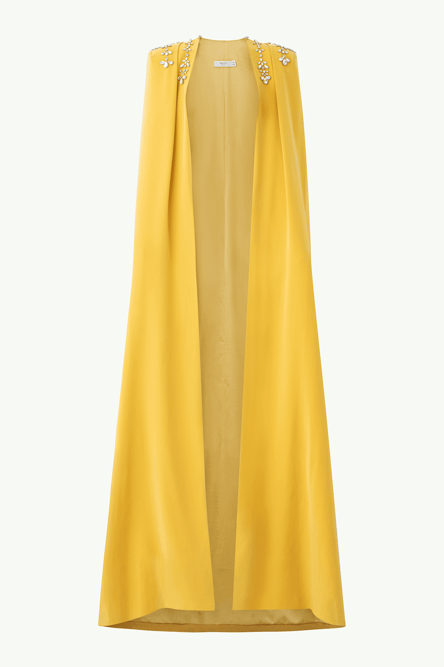 Gabrielle Sheath Cape Sleeved Satin Maxi Set 6
