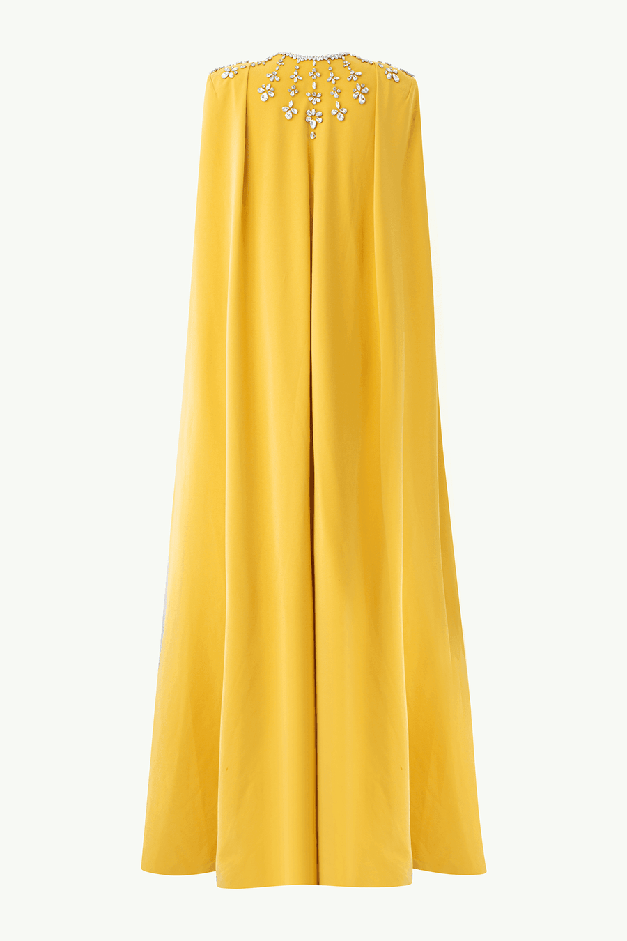 Gabrielle Sheath Cape Sleeved Satin Maxi Set 8