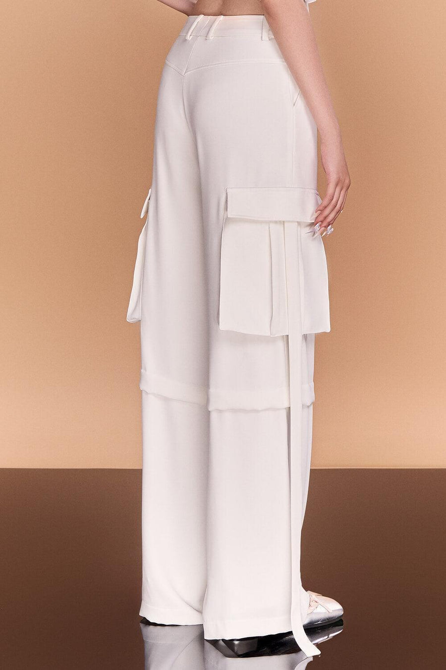 Genesis Straight Cargo Pocket Crepe Floor Length Pants Pants CEM