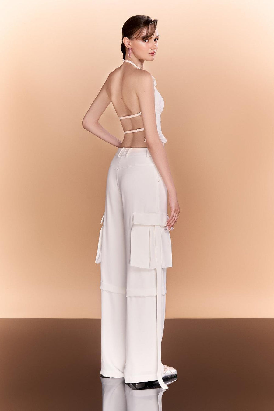 Genesis Straight Cargo Pocket Crepe Floor Length Pants Pants CEM