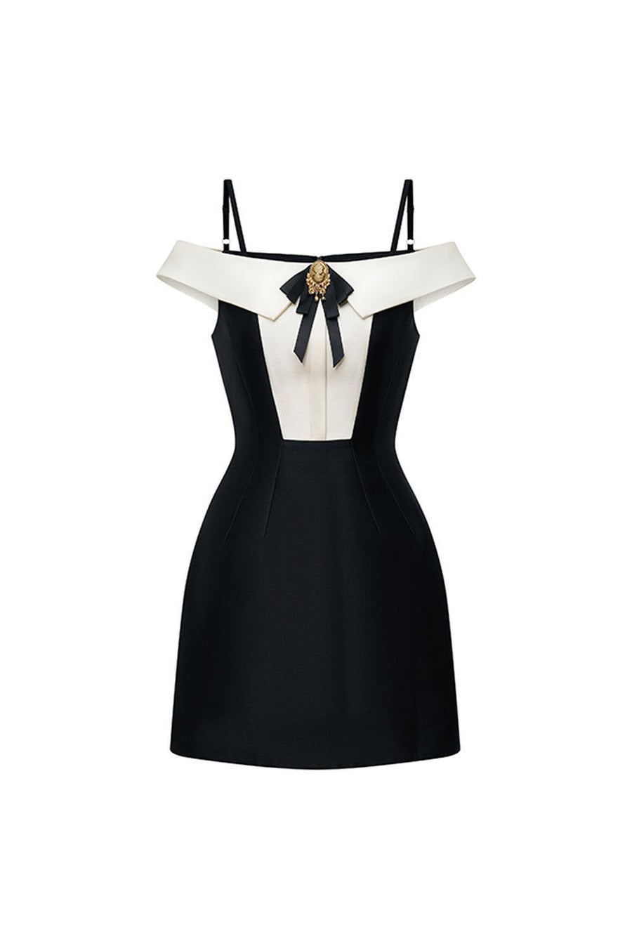 Germaine A-line Cold Shoulder Sleeved Taffeta Mini Dress 1