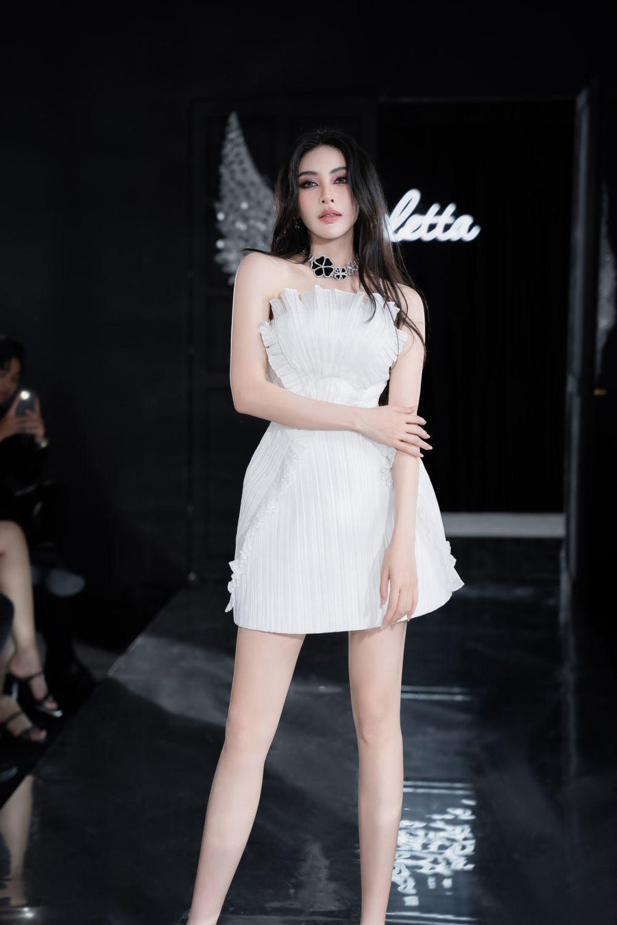 Gira A-line Cut-Out Polyester Mini Dress Mini Dress Angeletta