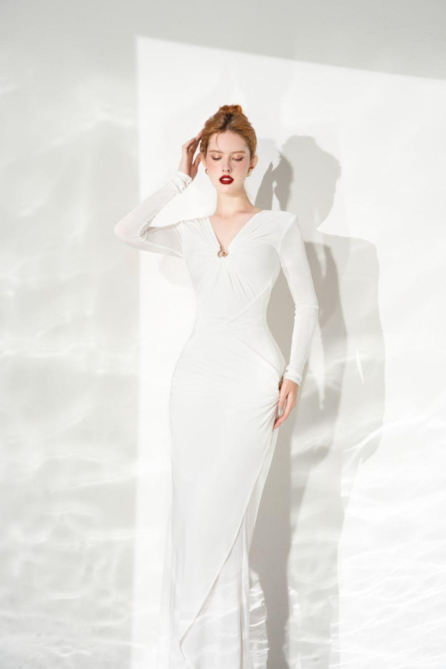 Glory Bodycon Gathered Spandex Ankle Length Dress Maxi Dress Calista de Minh Thanh