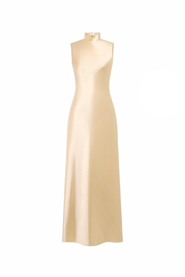 Gold Sleeveless Silk Dress