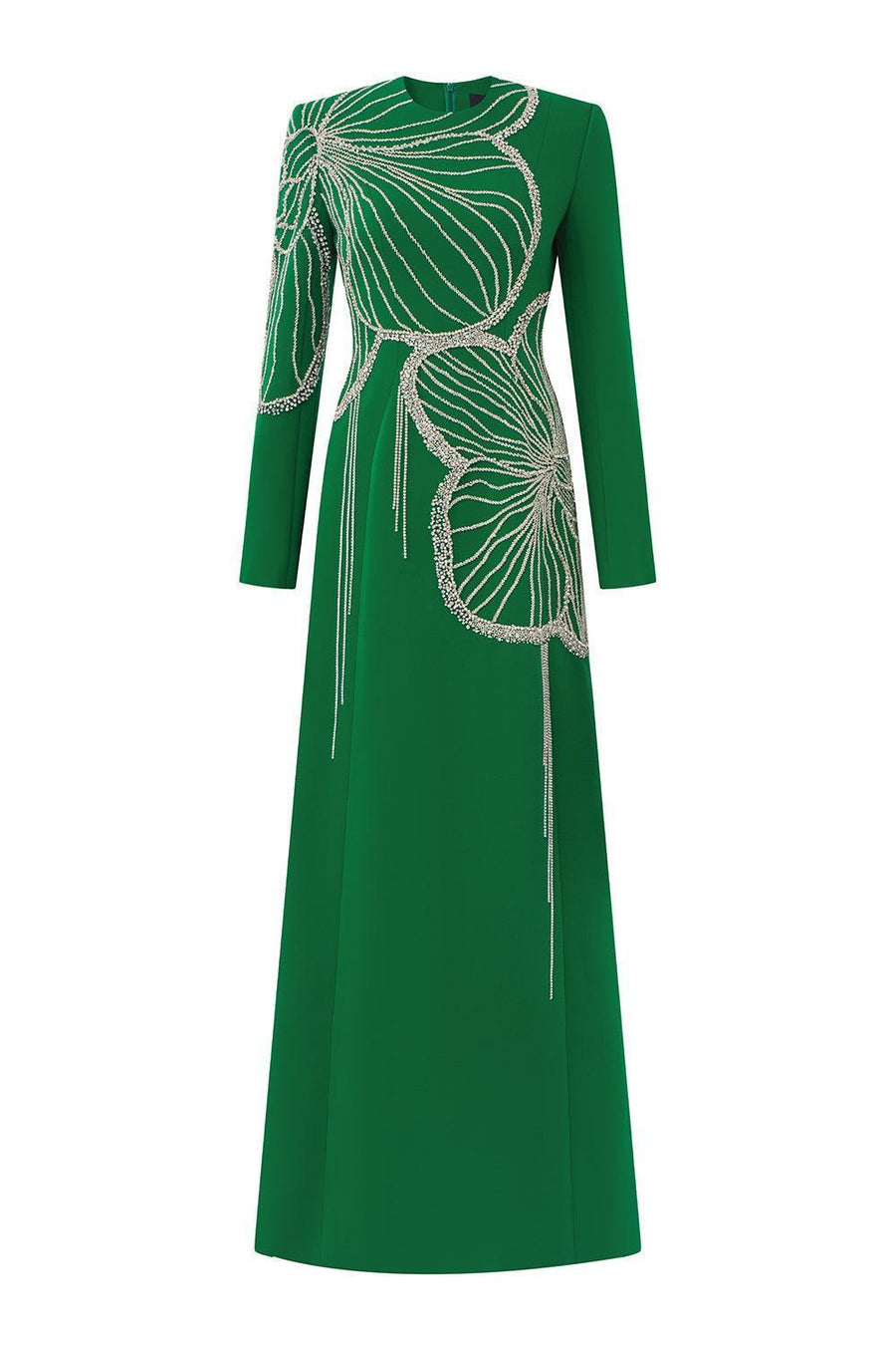 Gracef Sheath Round Neck Velvet Satin Maxi Dress 1