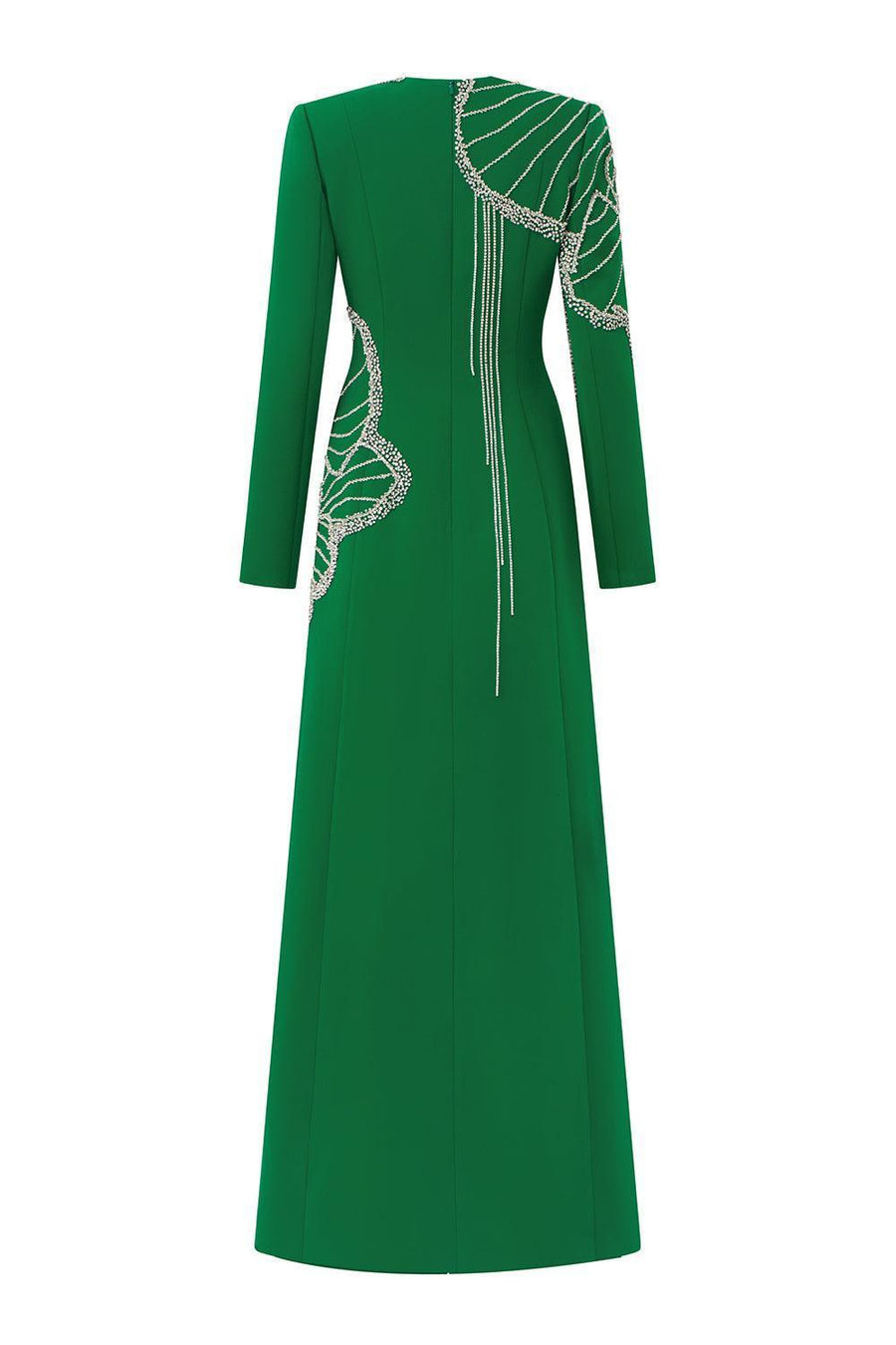 Gracef Sheath Round Neck Velvet Satin Maxi Dress 3