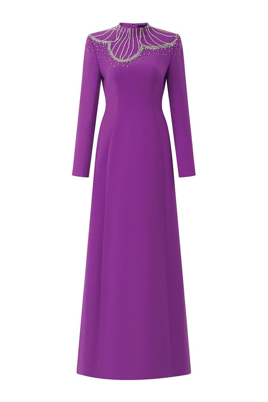 Gracen Sheath High Neck Velvet Satin Maxi Dress 1