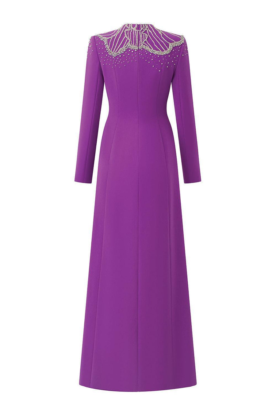 Gracen Sheath High Neck Velvet Satin Maxi Dress 3