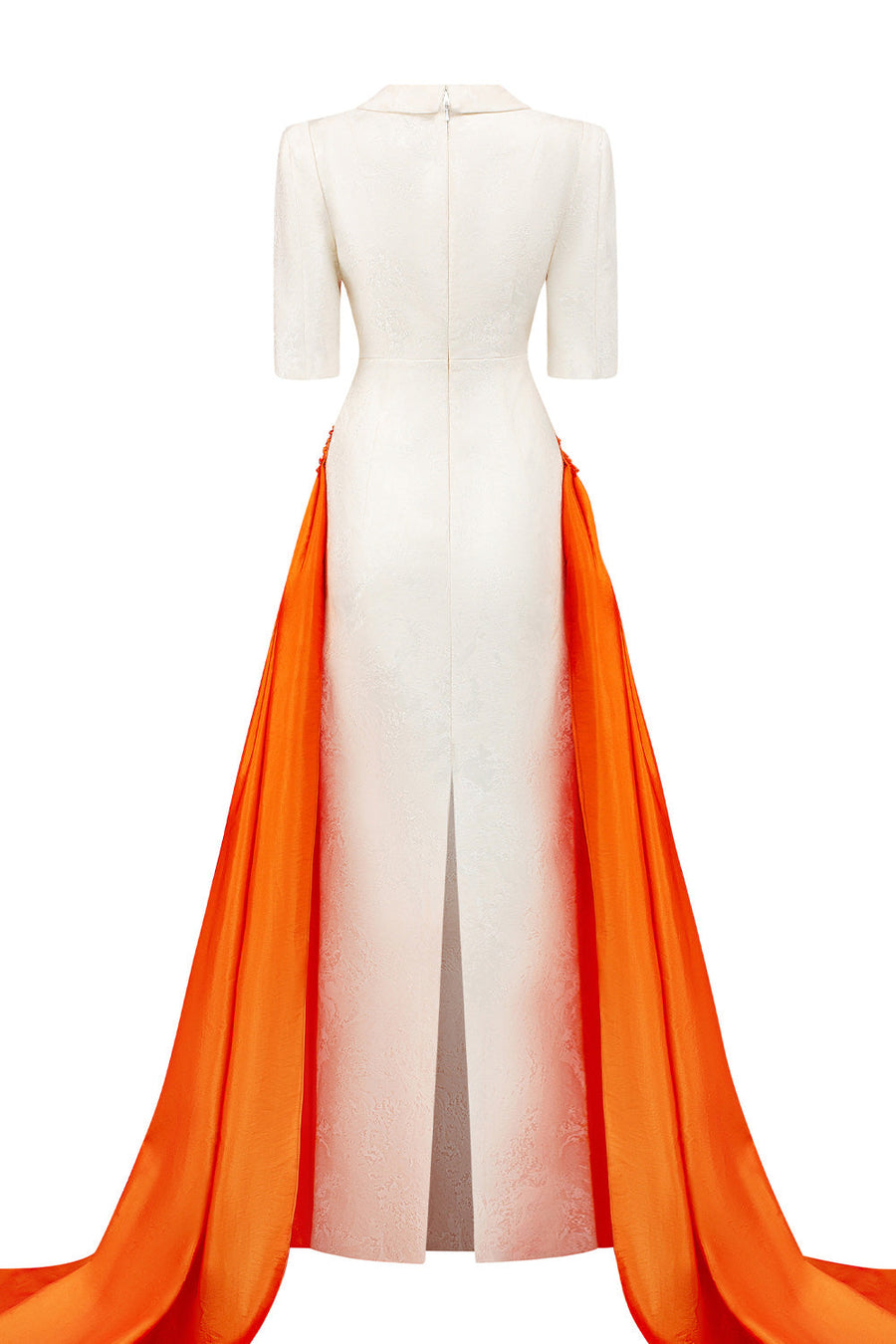 Piper Crossover Symmetric Flap Brocade Extra Long Length Dress Gown Dress I.H.F Atelier