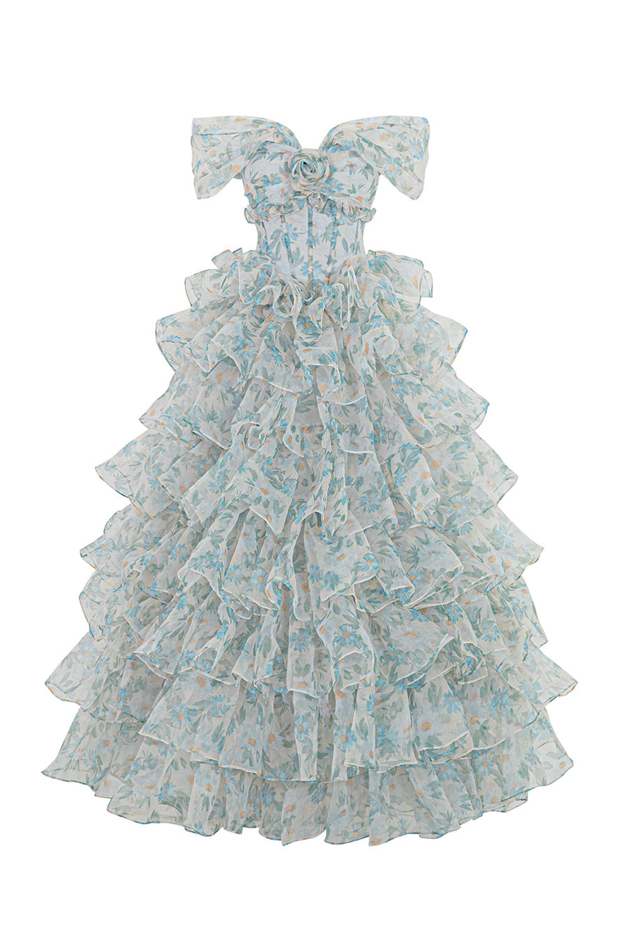 Think Of Me Ball Gown Layered Silk Organza Floor Length Dress 1