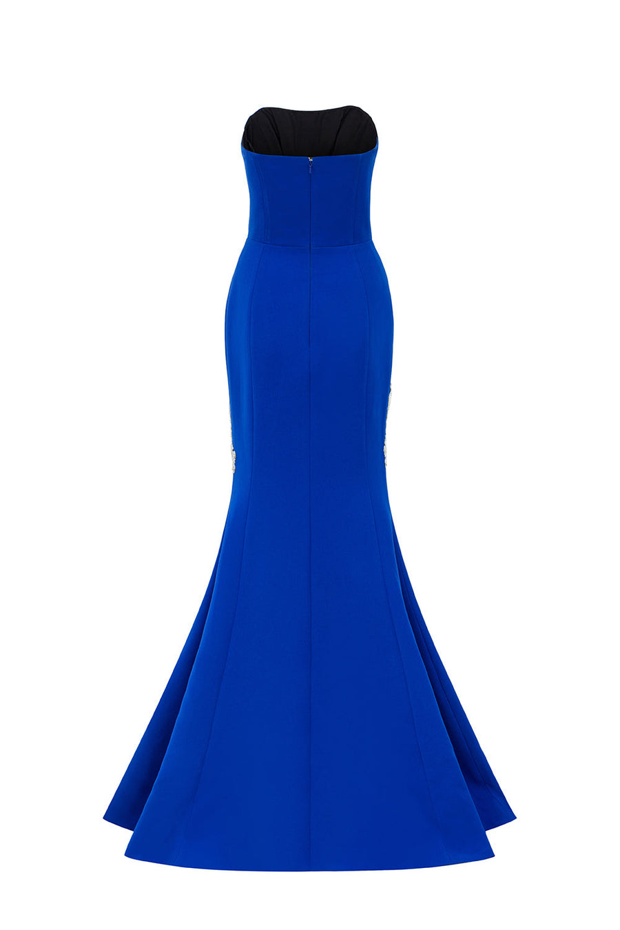 Brooke Mermaid Straight Across Neck Crepe Floor Length Dress Gown Dress I.H.F Atelier