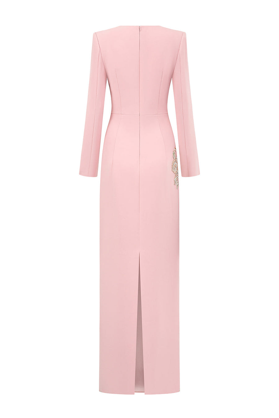Cheyenne Sheath Queen Anne Neck Crepe Floor Length Dress Gown Dress I.H.F Atelier