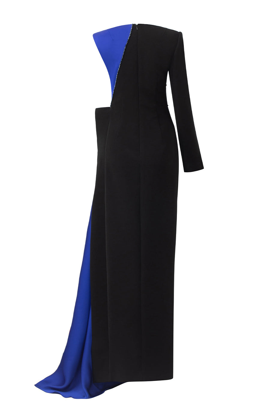 Bailey Asymmetric Extended Flap Silk Crepe Floor Length Dress Gown Dress I.H.F Atelier