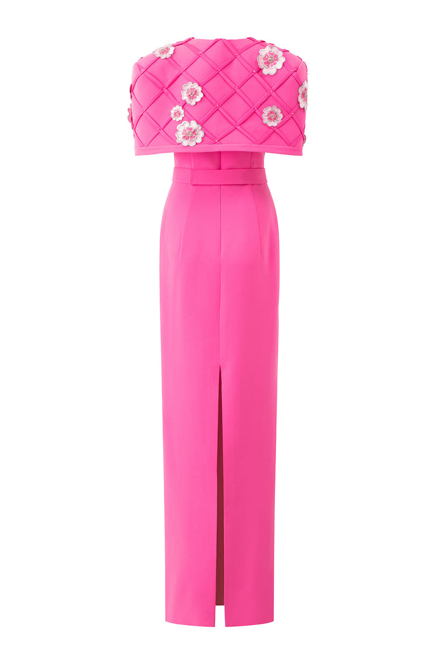 Kaydence Sheath Cape Shoulder Silk Crepe Floor Length Dress Gown Dress I.H.F Atelier