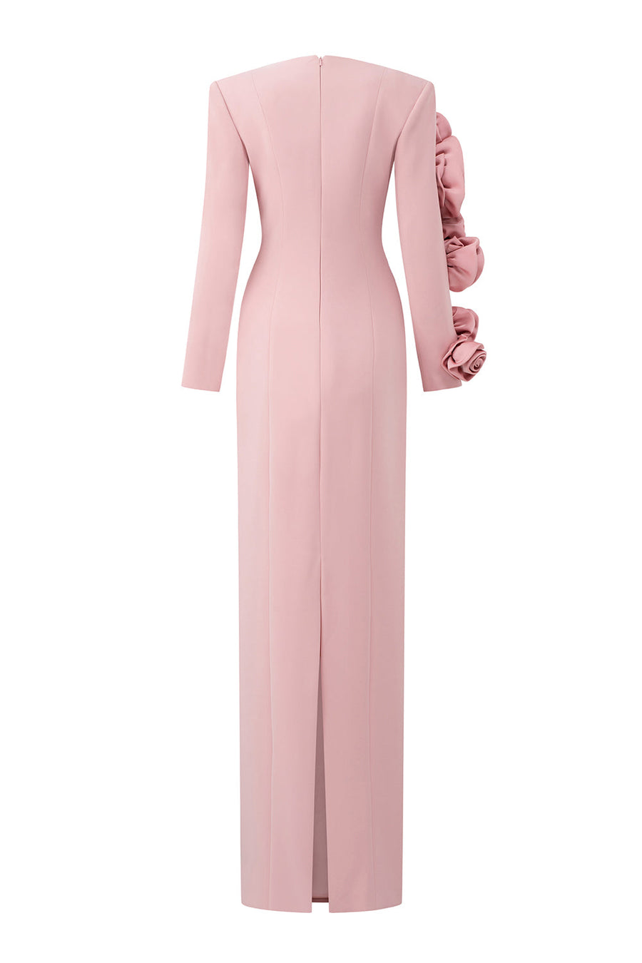 Laurel Sheath Flower Applique Silk Crepe Floor Length Dress Gown Dress I.H.F Atelier