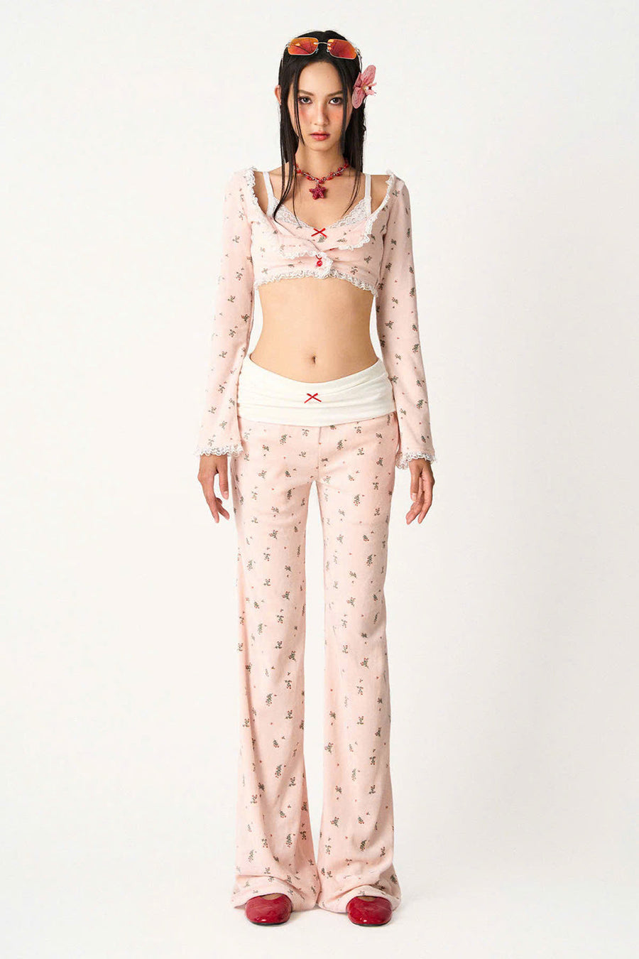 Melor Drop Waist Slim Leg Spandex Floor Length Pants 5