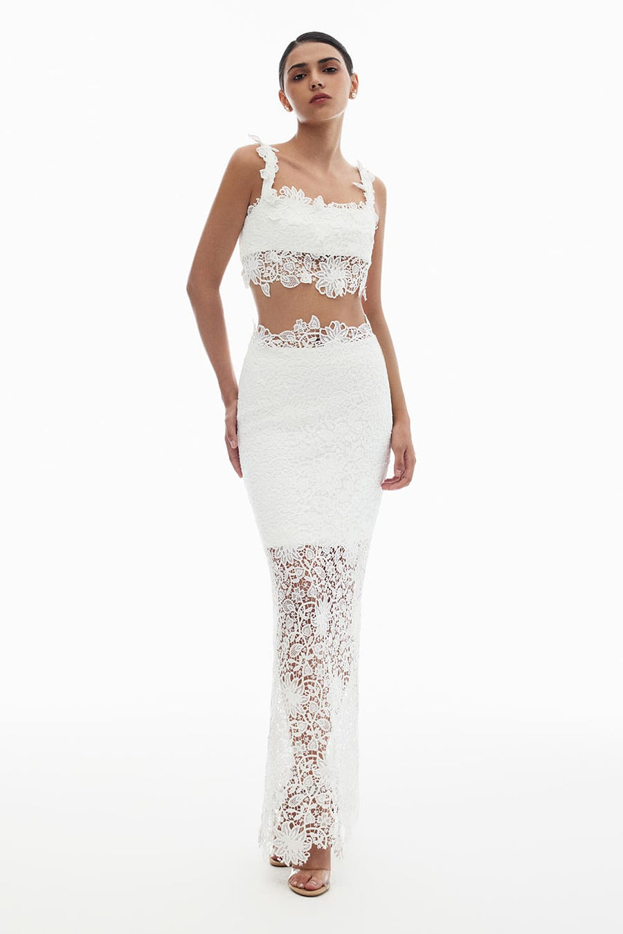 Amelie Pencil See-Through Lace Maxi Skirt 3