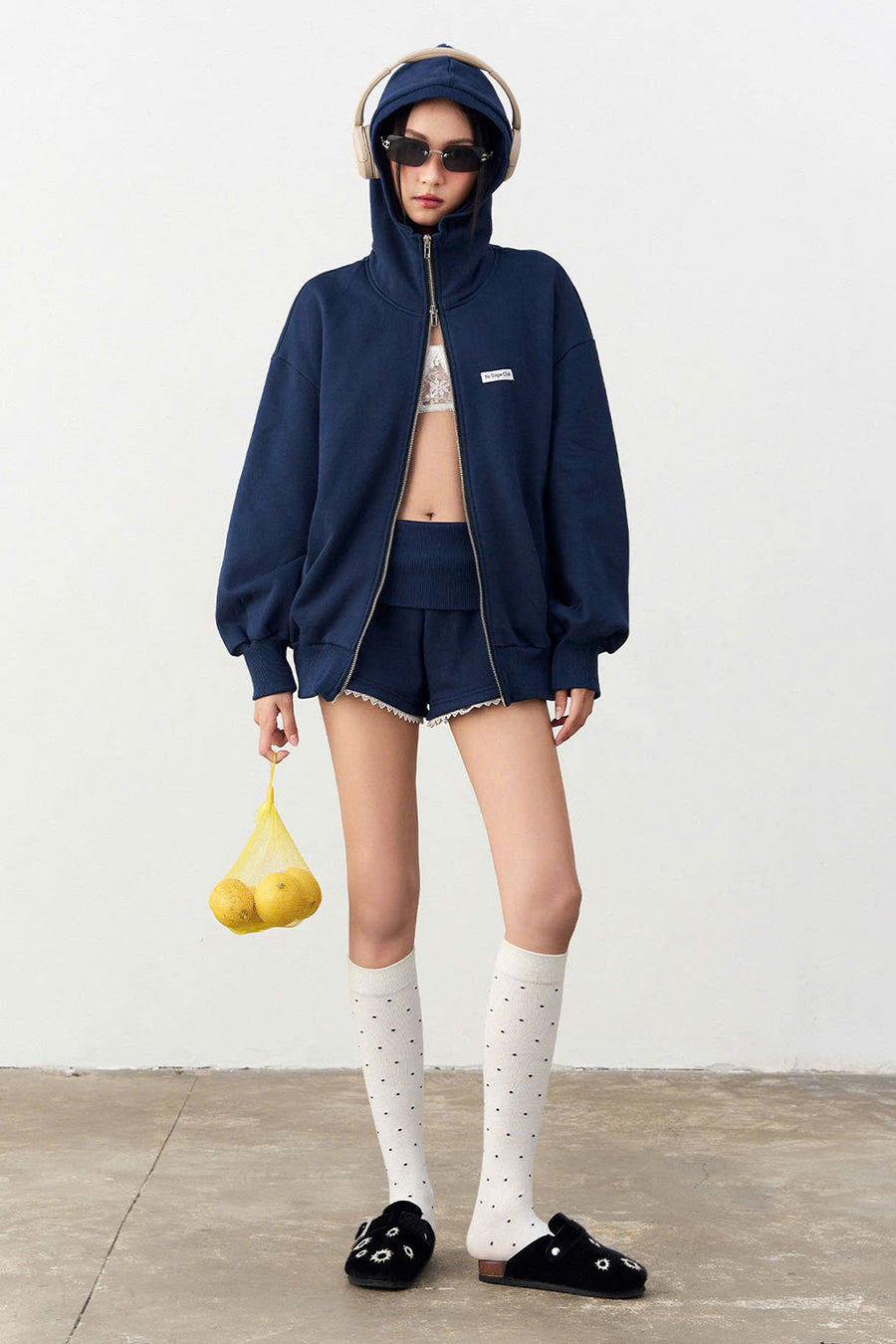 Cupid Drop Waist Wide Leg Fleece Extra Short Length Shorts 8