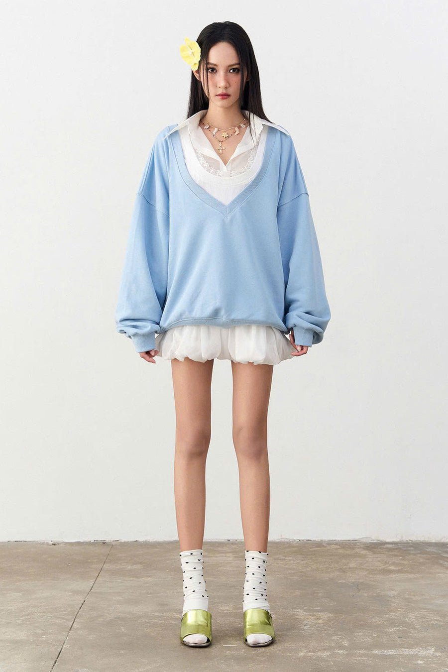 Pazazi Straight Drop Shoulder Fleece Top 1