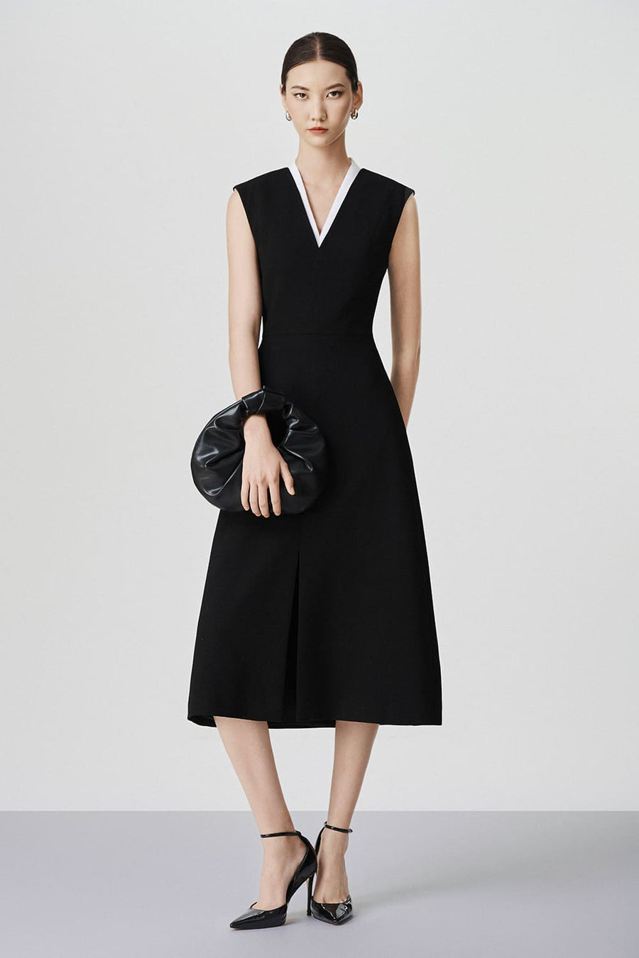 Selene A-line V-Neck Cotton Lace Midi Dress 9