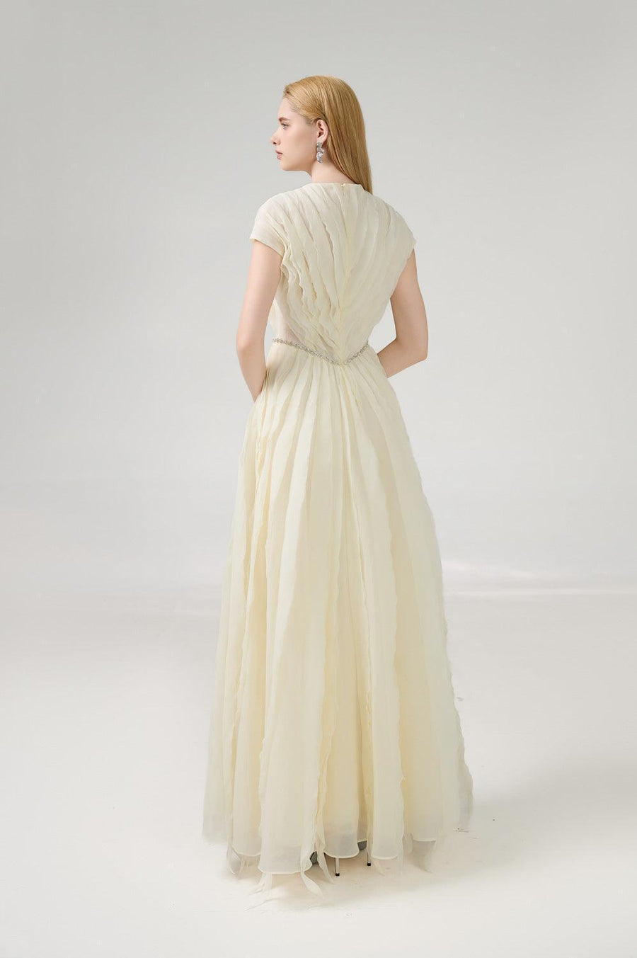 Hadassah Ball Gown V-Neck Organza Floor Length Dress 5