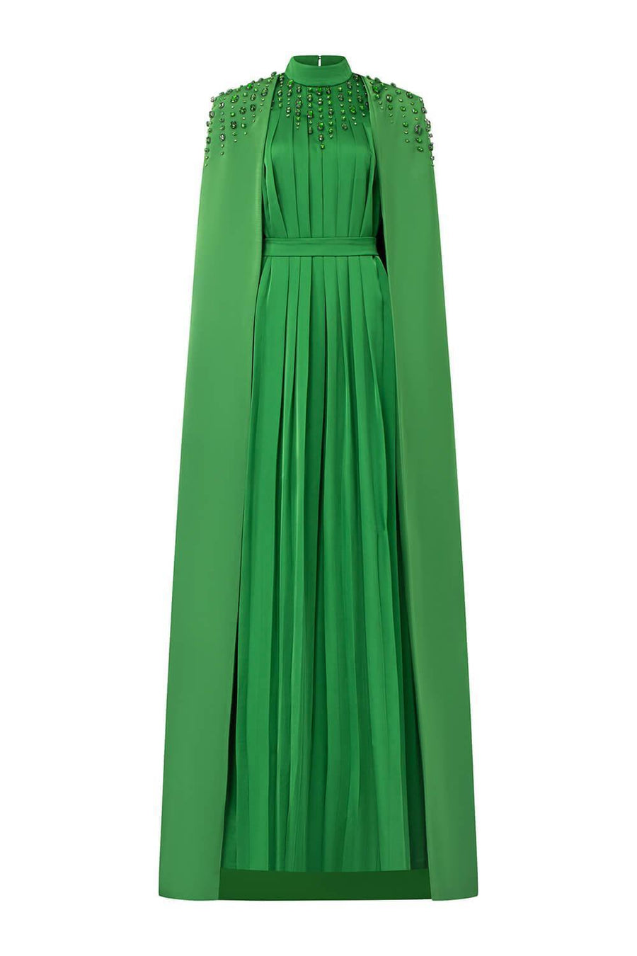Halcyon Cape Pleated Silk Floor Length Dress Gown Dress I.H.F Atelier