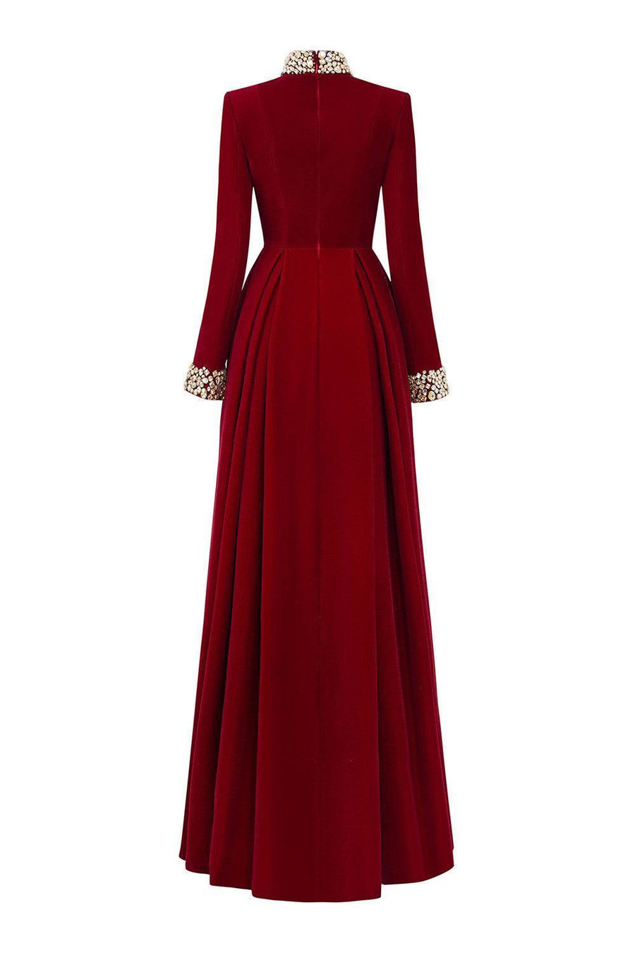 Haley A-line Draped Velvet Floor Length Dress Gown Dress I.H.F Atelier