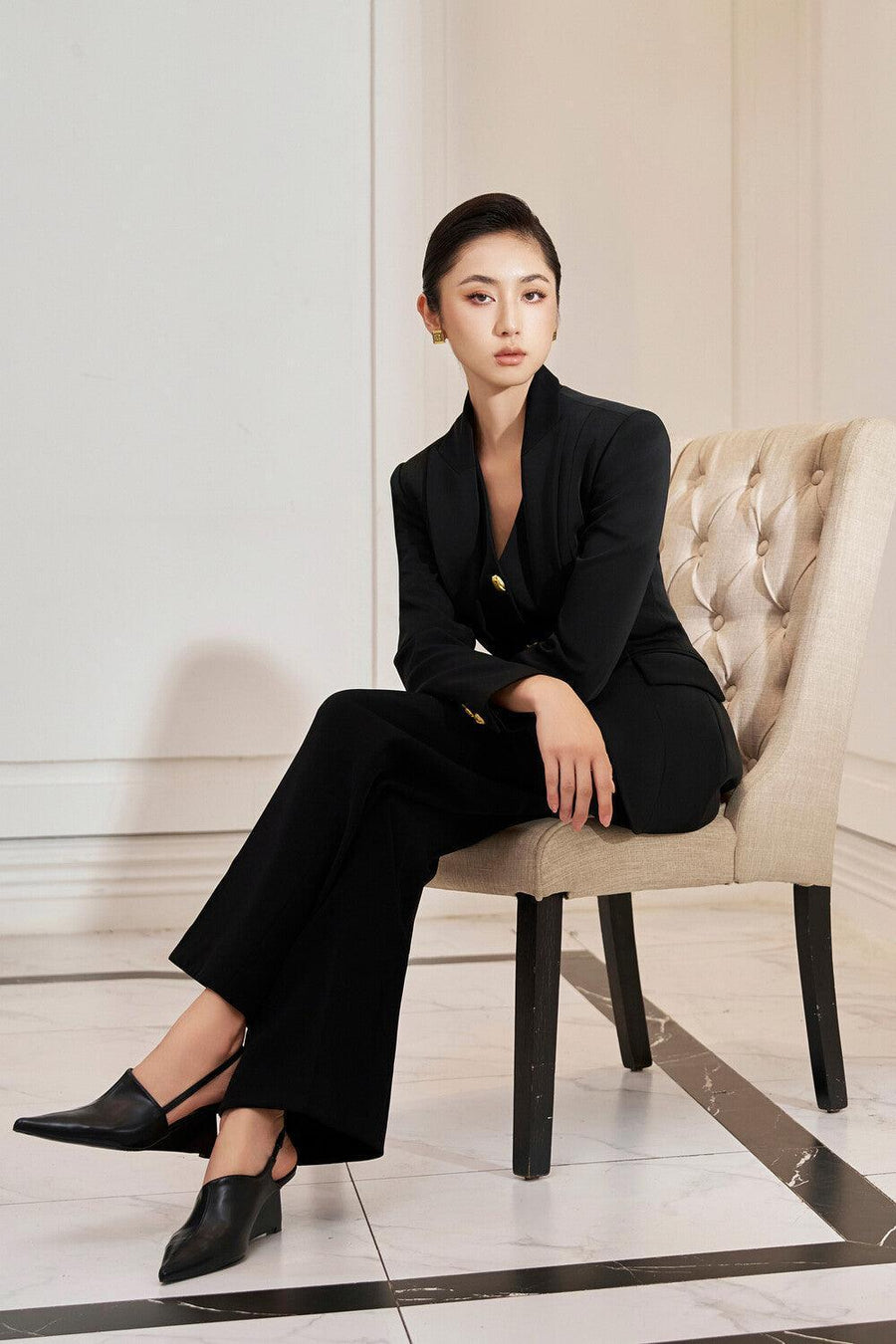 Hanna Hourglass Layered Gabardine Blazer 18