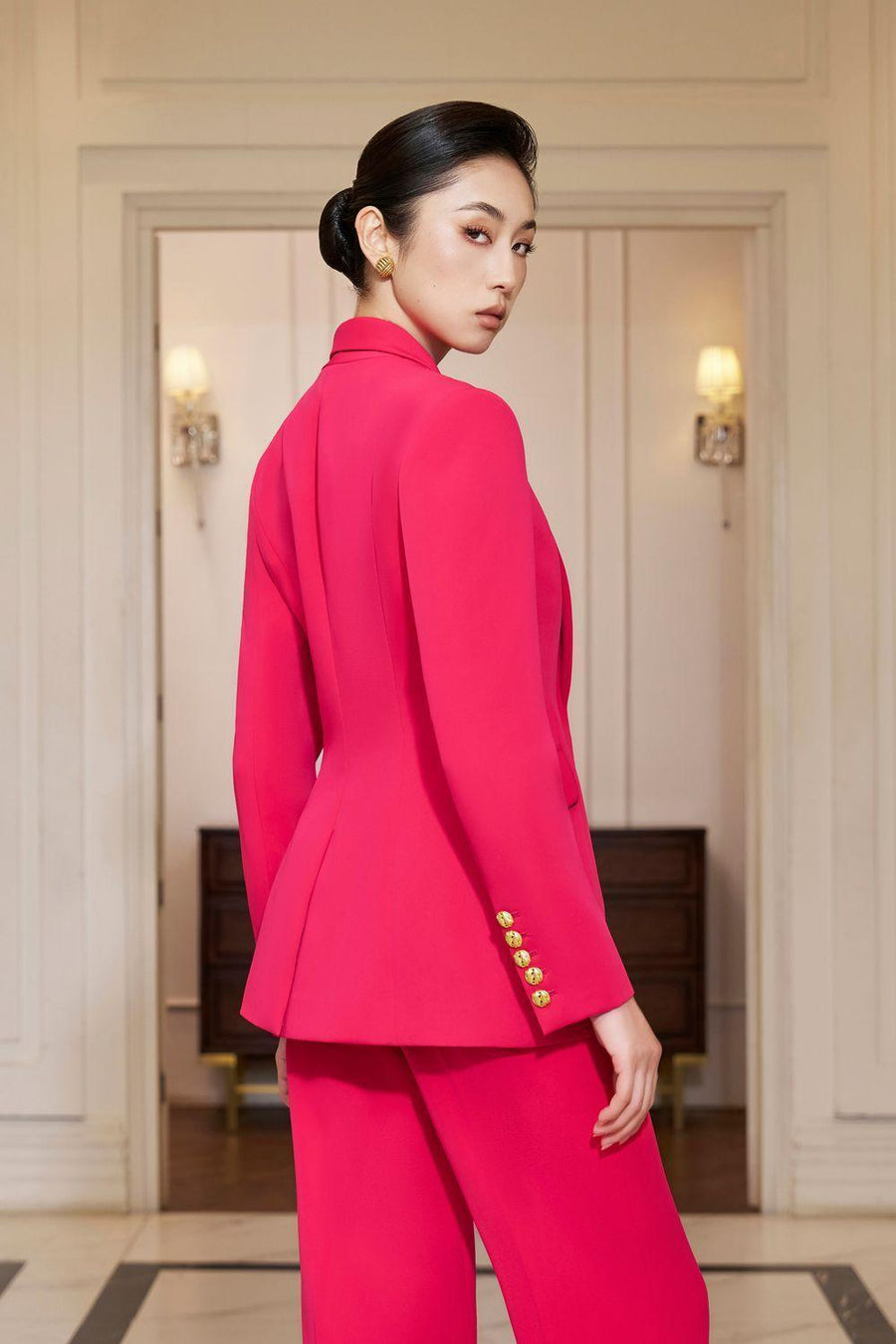Hanna Hourglass Layered Gabardine Blazer 8