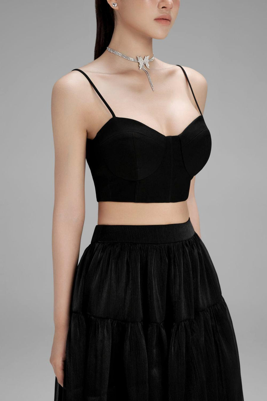 Hannah Cropped Spaghetti Strap Polycotton Top Crop Top Cordia