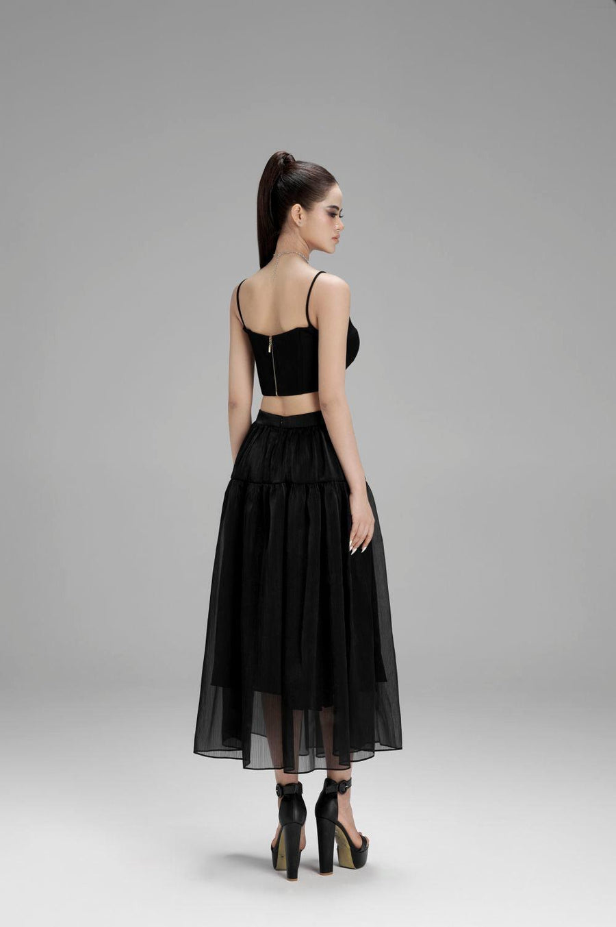Hannah Cropped Spaghetti Strap Polycotton Top Crop Top Cordia