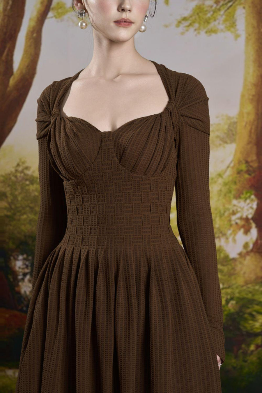 Harry A-line Long Sleeved Cotton Midi Dress Midi Dress Rosee de Matin
