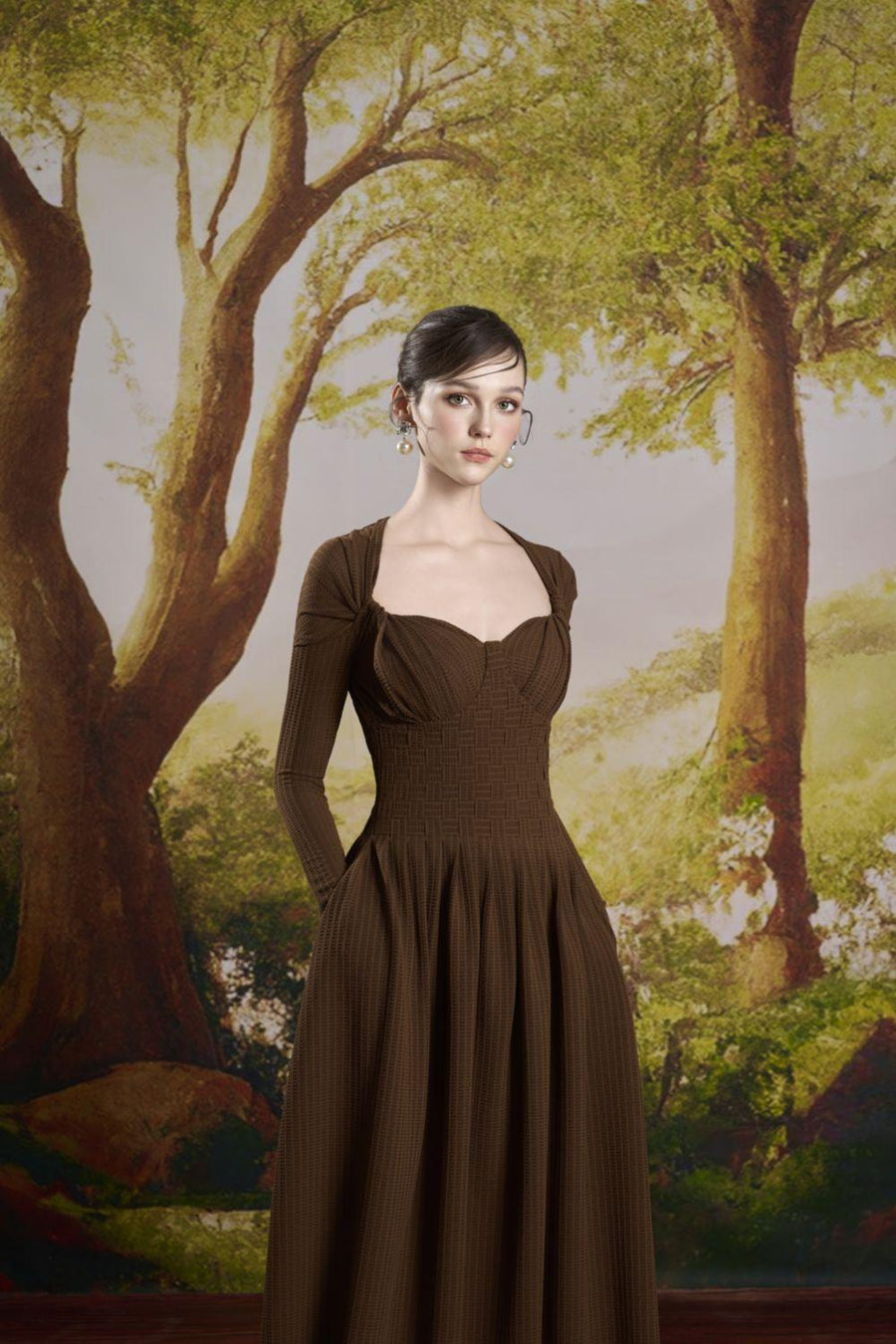 Harry A-line Long Sleeved Cotton Midi Dress Midi Dress Rosee de Matin