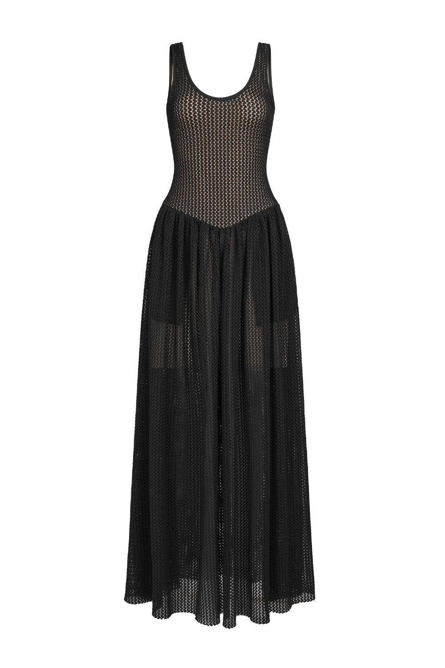 Hartman A-line Scoop Neck Mesh Lace Floor Length Dress Maxi Dress LASSY